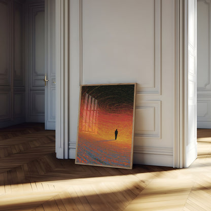 Einzelszene im Goldlicht-Poster