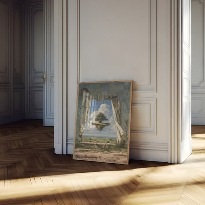 Floating Tree Surreal Landscape Poster