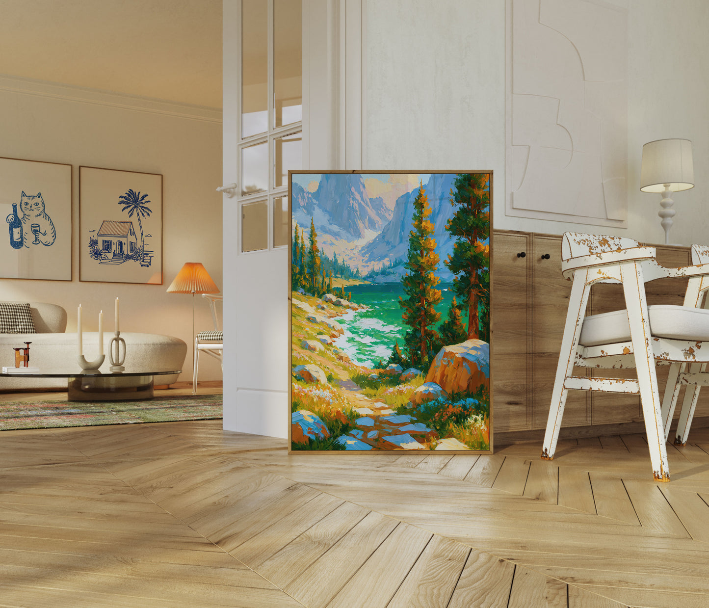 Alpensee-Berglandschaft-Poster