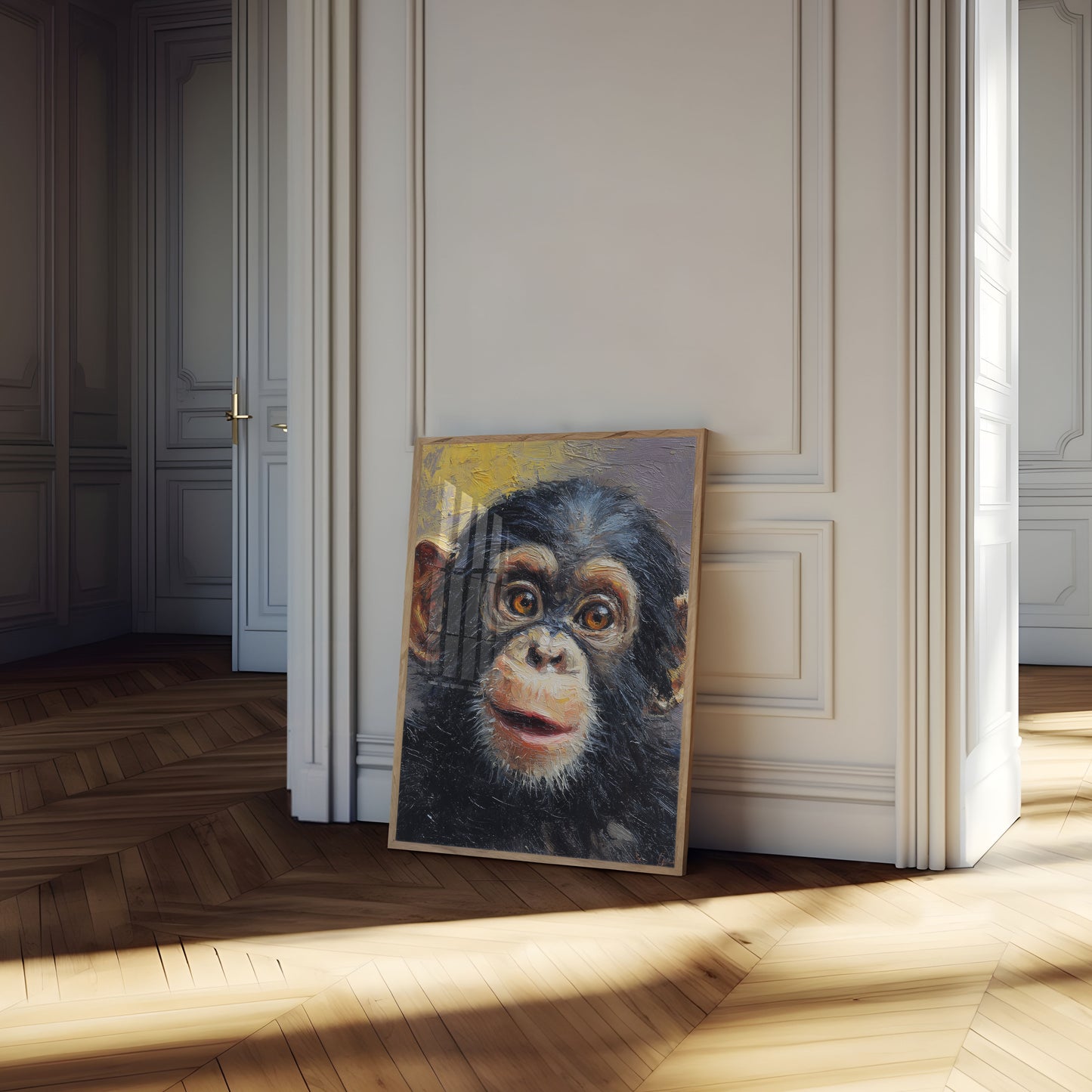 Affiche Portrait de Chimpanzé Expressif