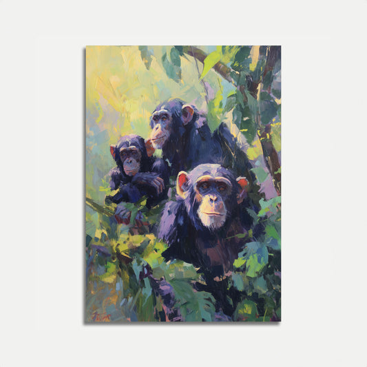 Chimpanzees in the Jungle Poster