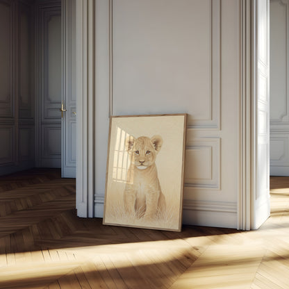 Póster de Retrato de Cachorro de León Joven