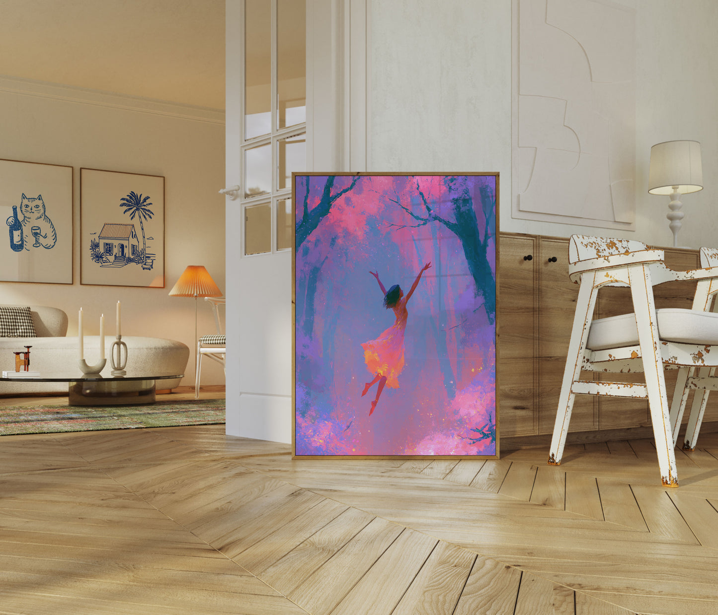 Dancing Woman Forest Light Poster