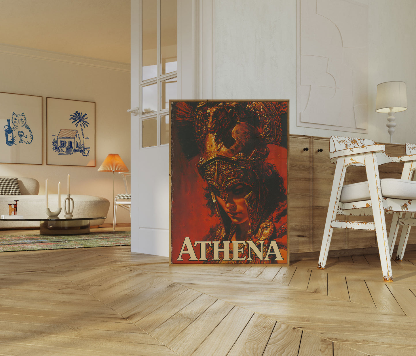 Goddess Athena Golden Warrior Poster