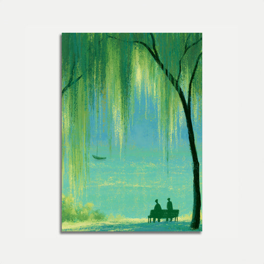 Willow Tree Riverside Contemplation Poster