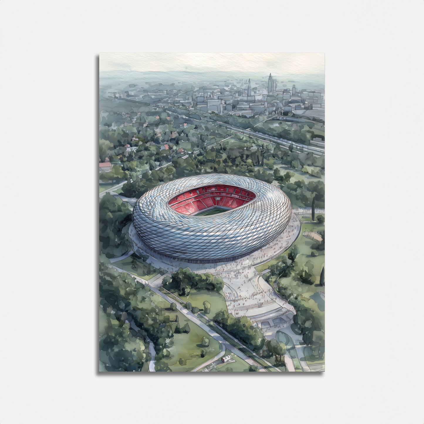 Futuristic Stadium Architectural Poster
