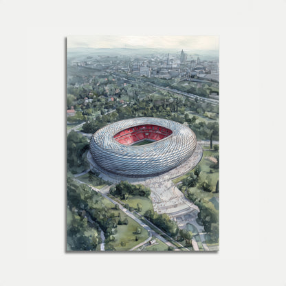 Futuristic Stadium Architectural Poster