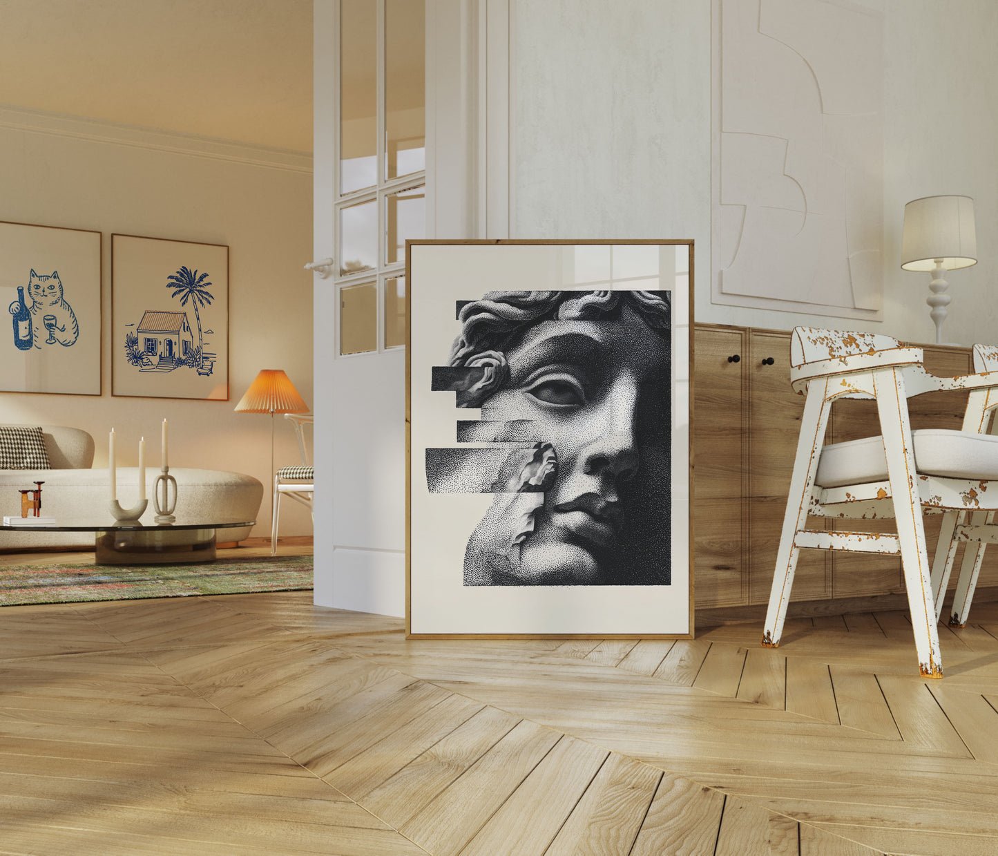 Fragmenteret Portræt Abstrakt Plakat