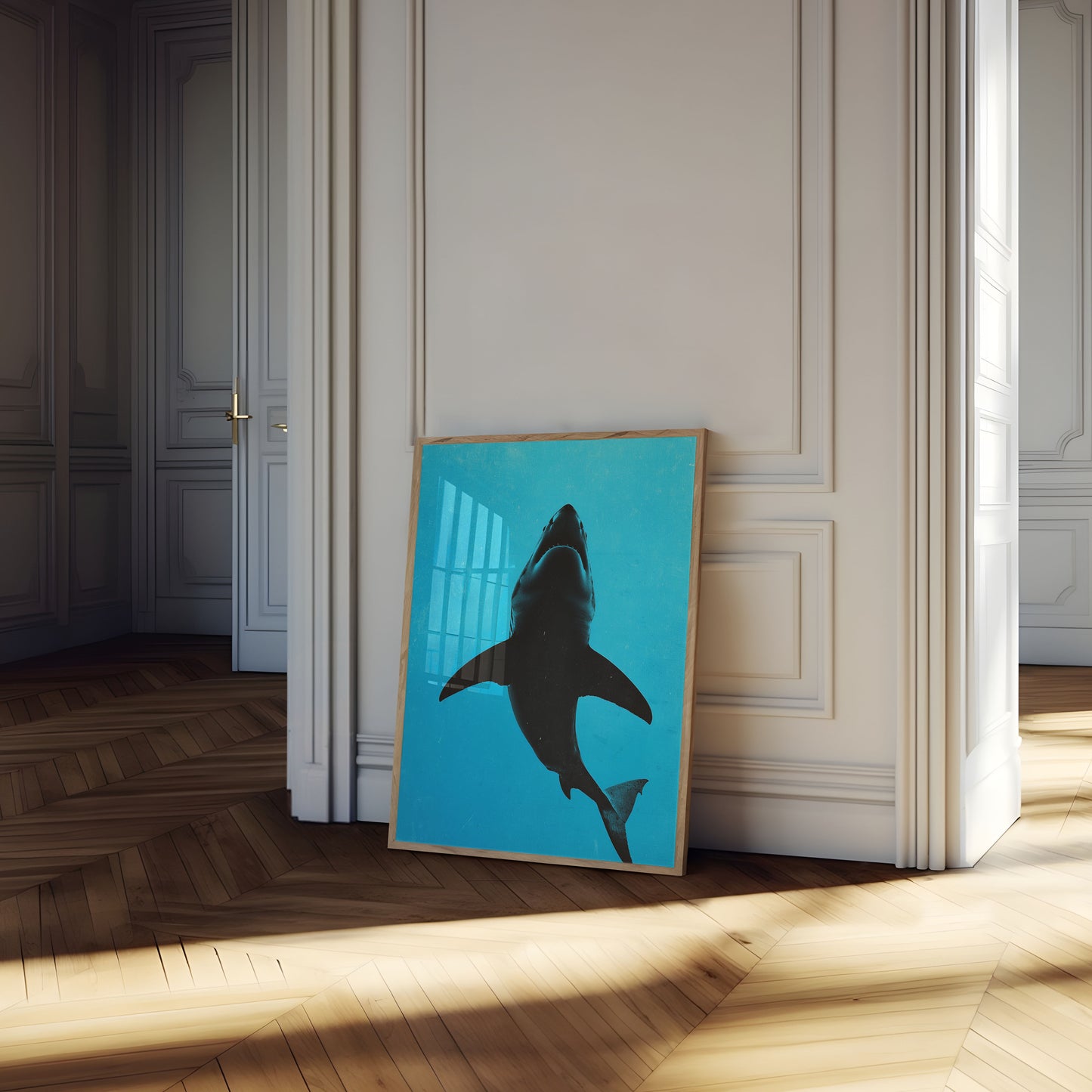 Great White Shark Silhouette Poster