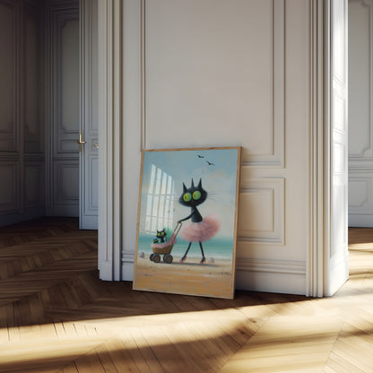 Beach Ballerina Cats Poster