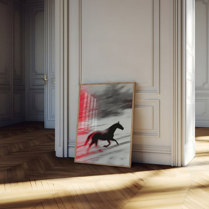 Affiche du Cheval au Galop en Mouvement