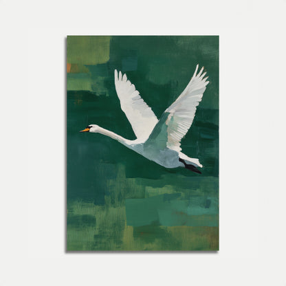 White Swan in Flight Poster