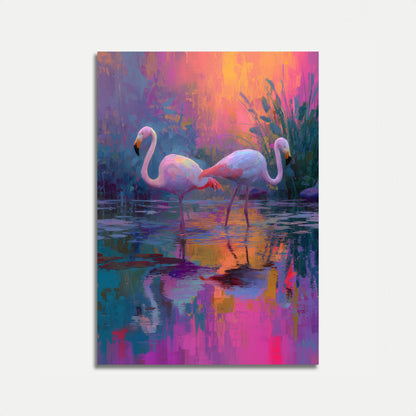 Flamingo Dreams Sunset Poster