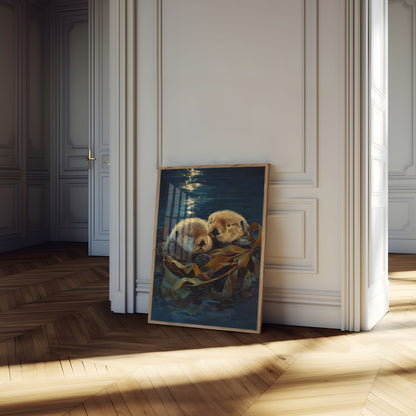 Poster di Lontre Marine che si Tengono per Mano