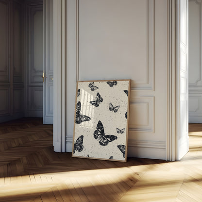 Black Monarch Butterfly Poster