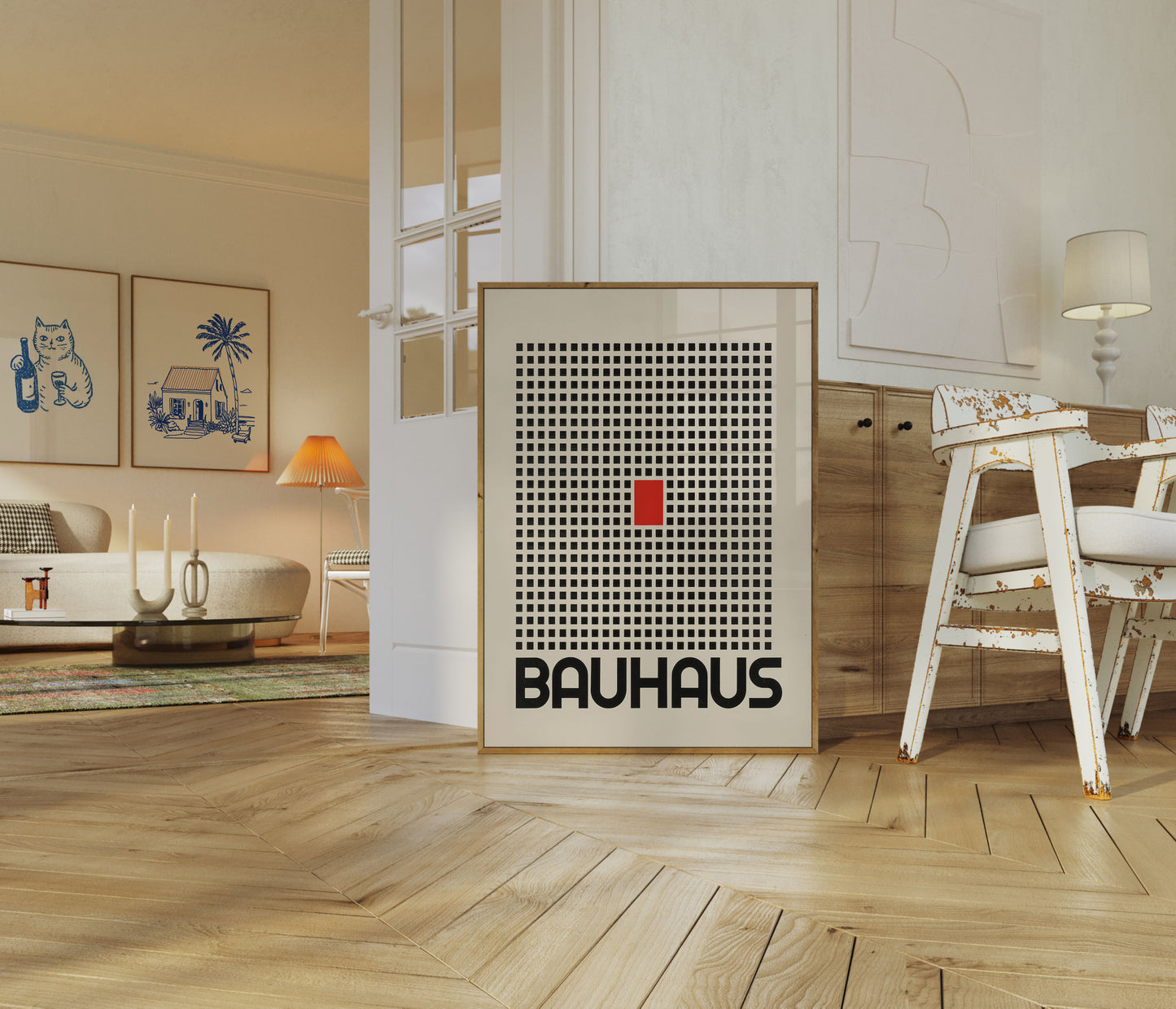 Bauhaus plakát Červený čtverec