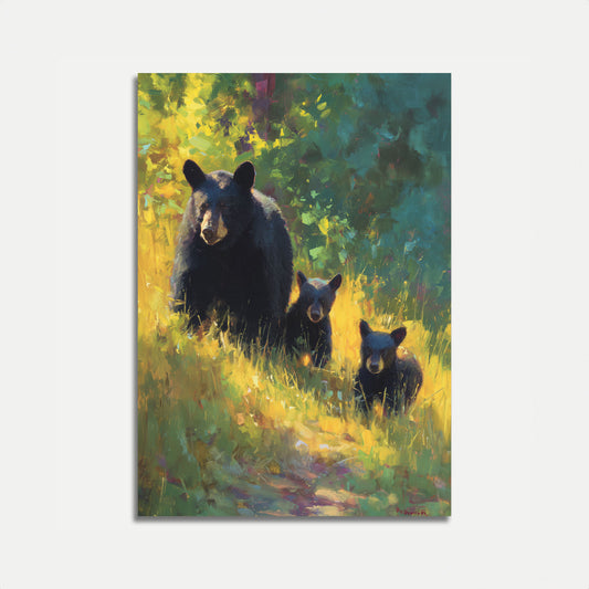 Mamma Björn med Ungar Poster