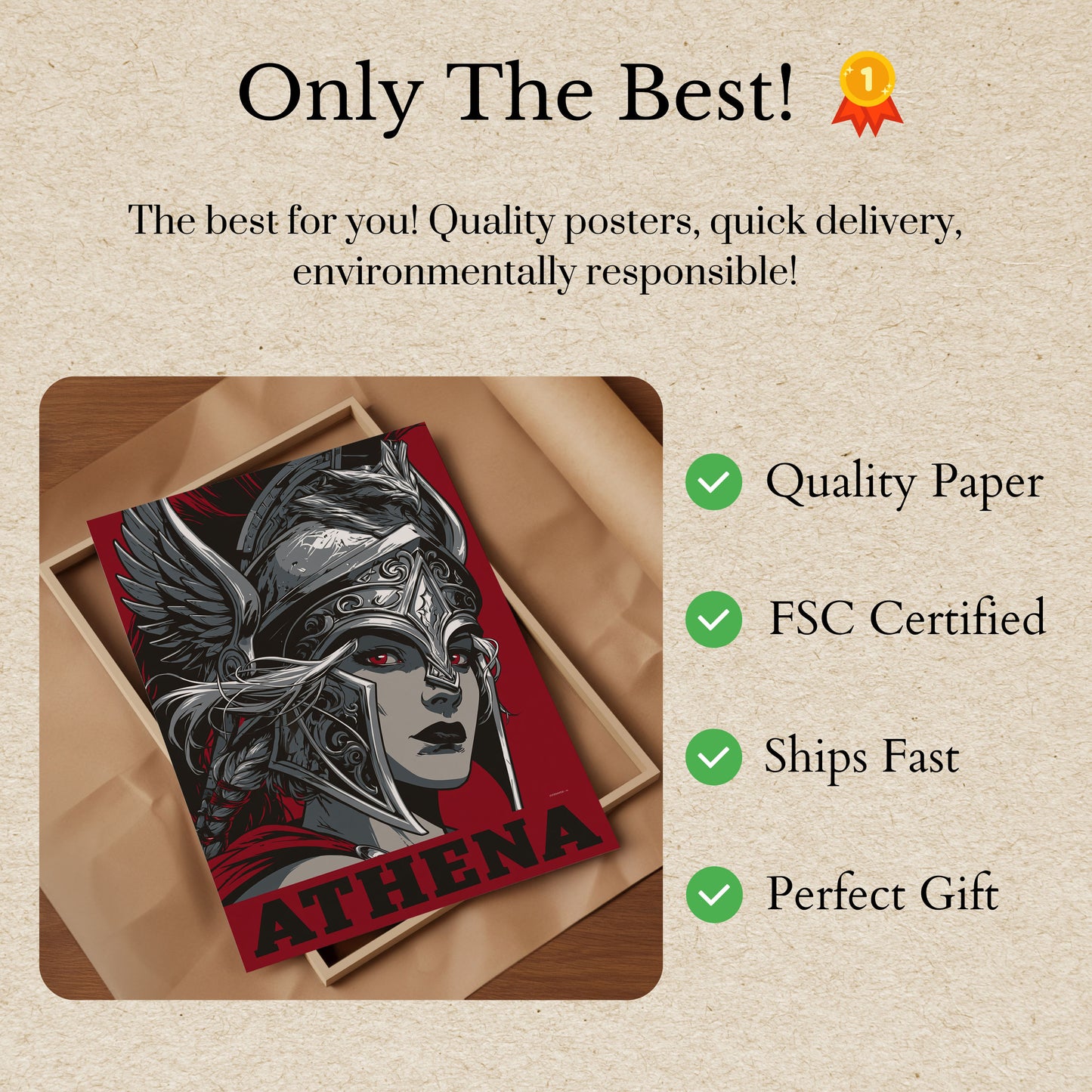 Athena Goddess Warrior Poster