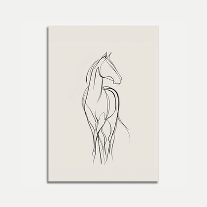 Elegant Horse Line Art Poster
