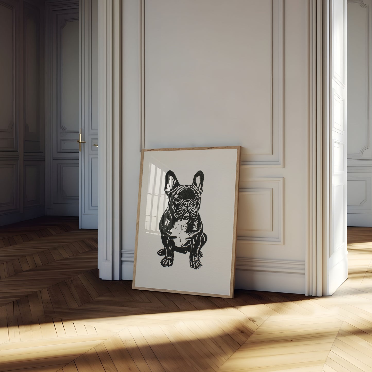 French Bulldog Black and White Poster