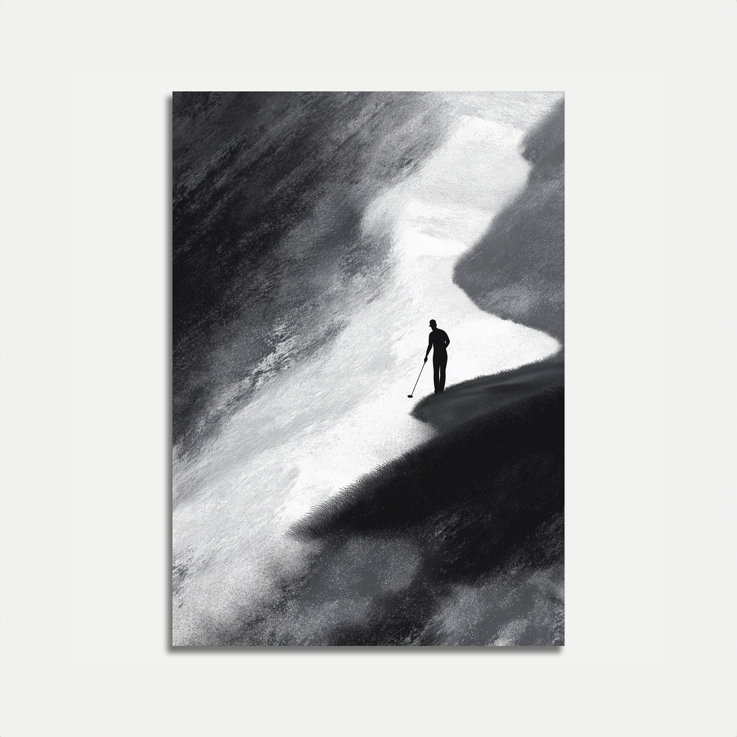 Solitary Golfer Silhouette Poster