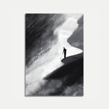 Solitary Golfer Silhouette Poster