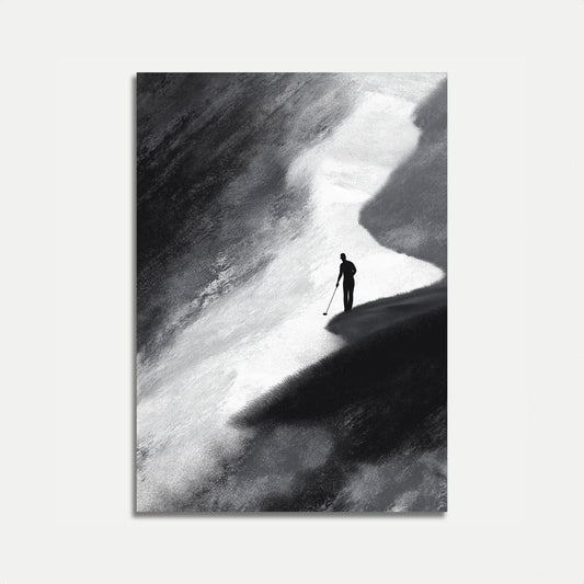 Solitary Golfer Silhouette Poster