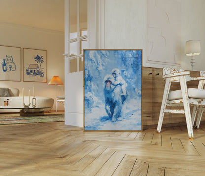Snow Monkeys in Winter Poster