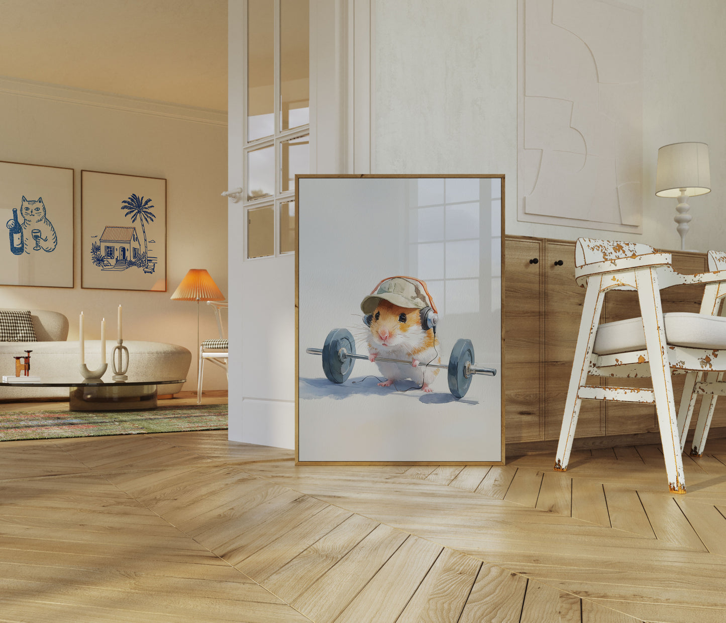 Hamster Lifting Heavy Dreams Poster