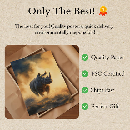 Majestic Rhino Wilderness Poster