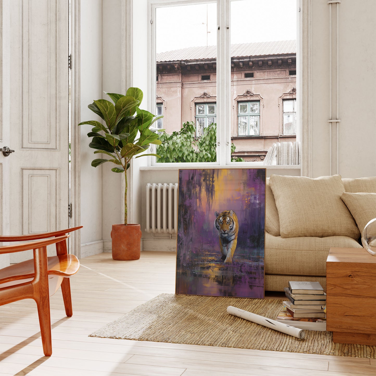 Mystic Tiger Purple Forest Poster