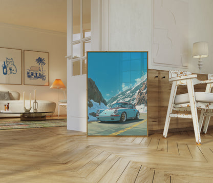 Alpine Curves Porsche Poster