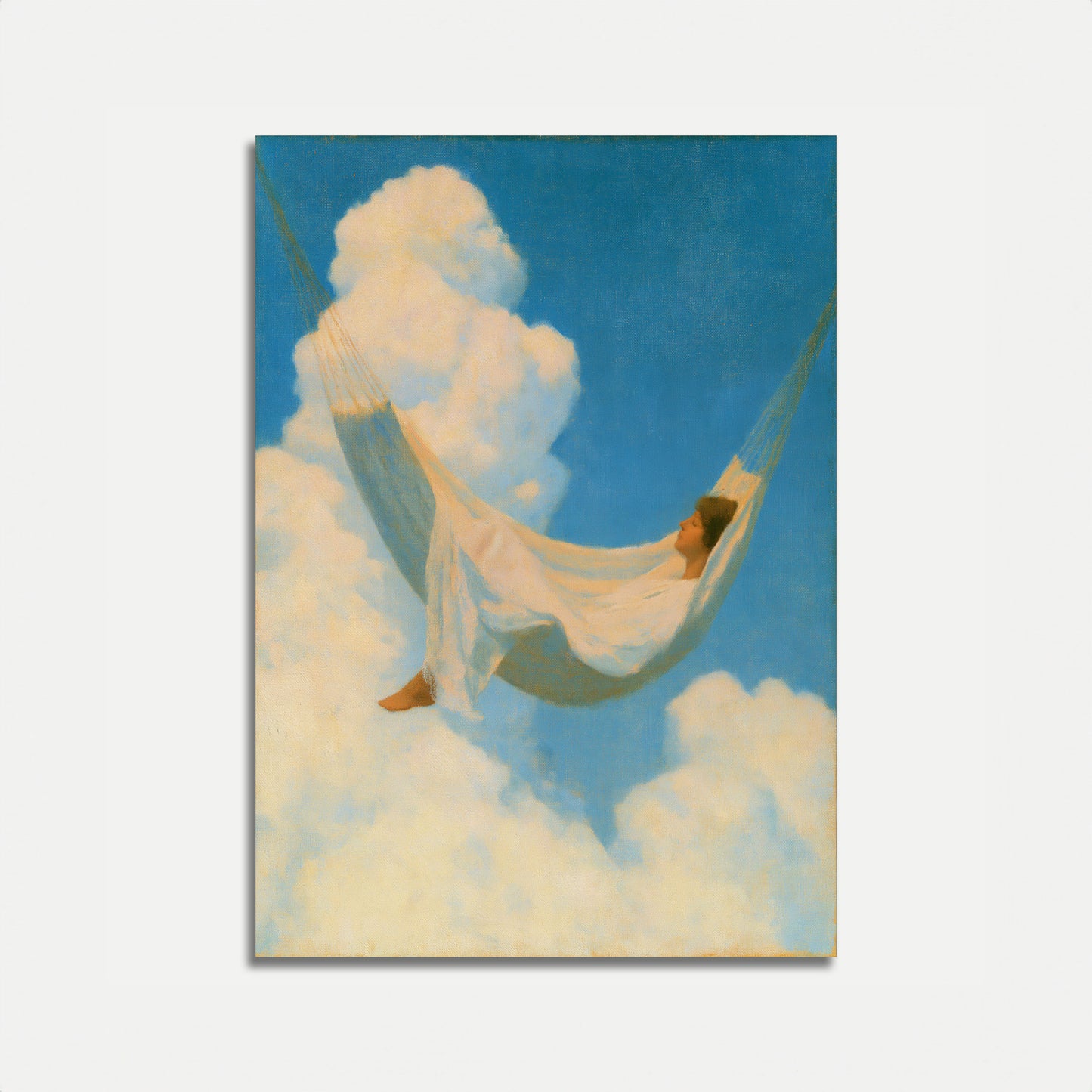Girl Resting on Cloud Poster