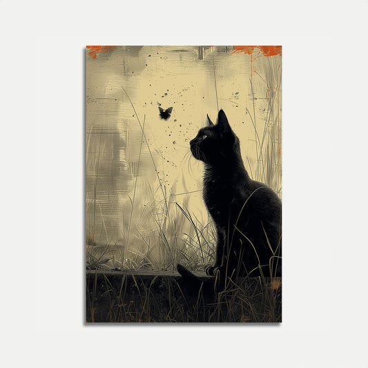 Black Cat Butterfly Dream Poster