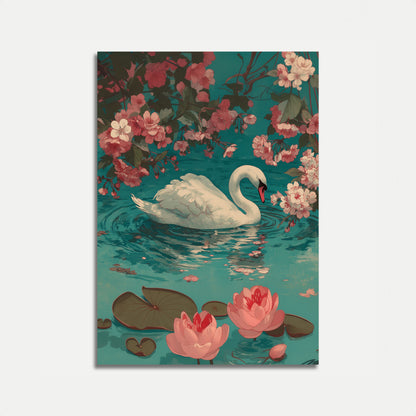 Elegant Swan Blossoms Poster