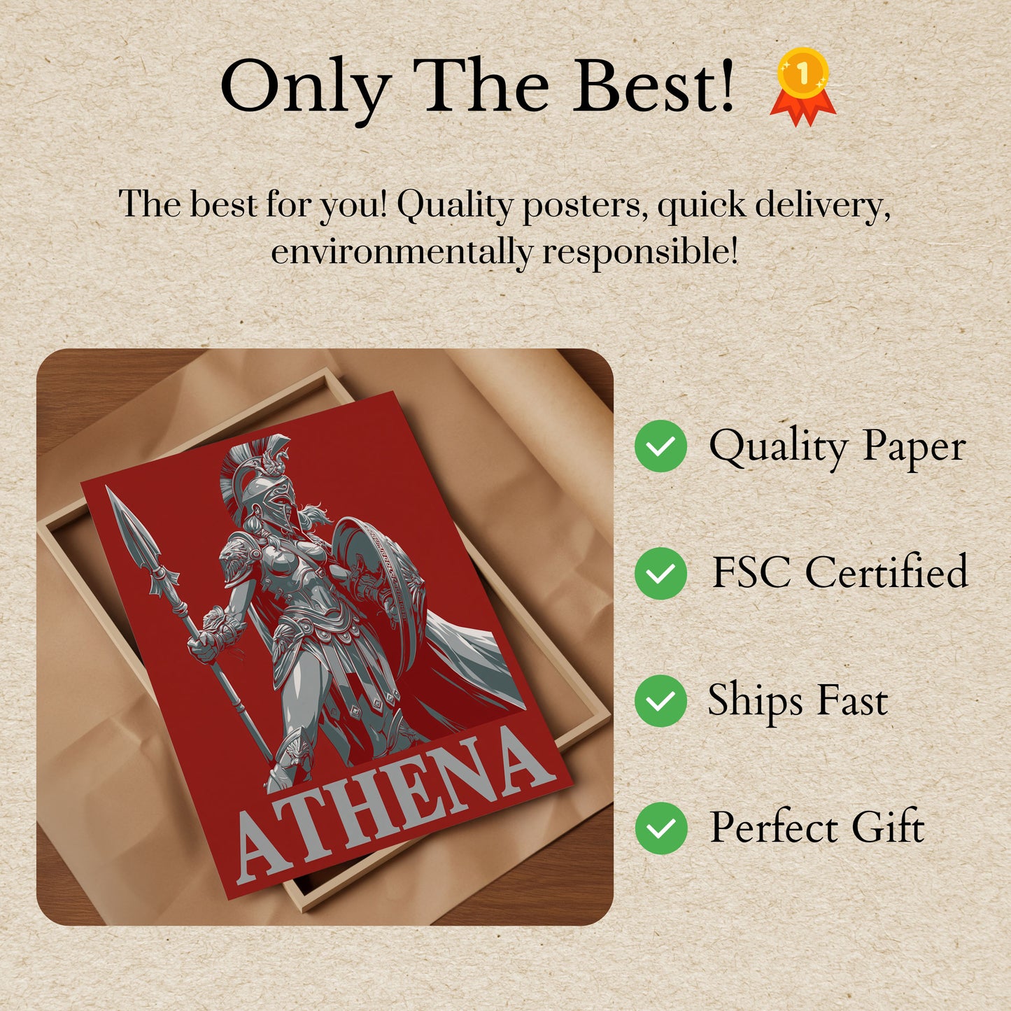 Athena Greek Goddess Warrior Poster
