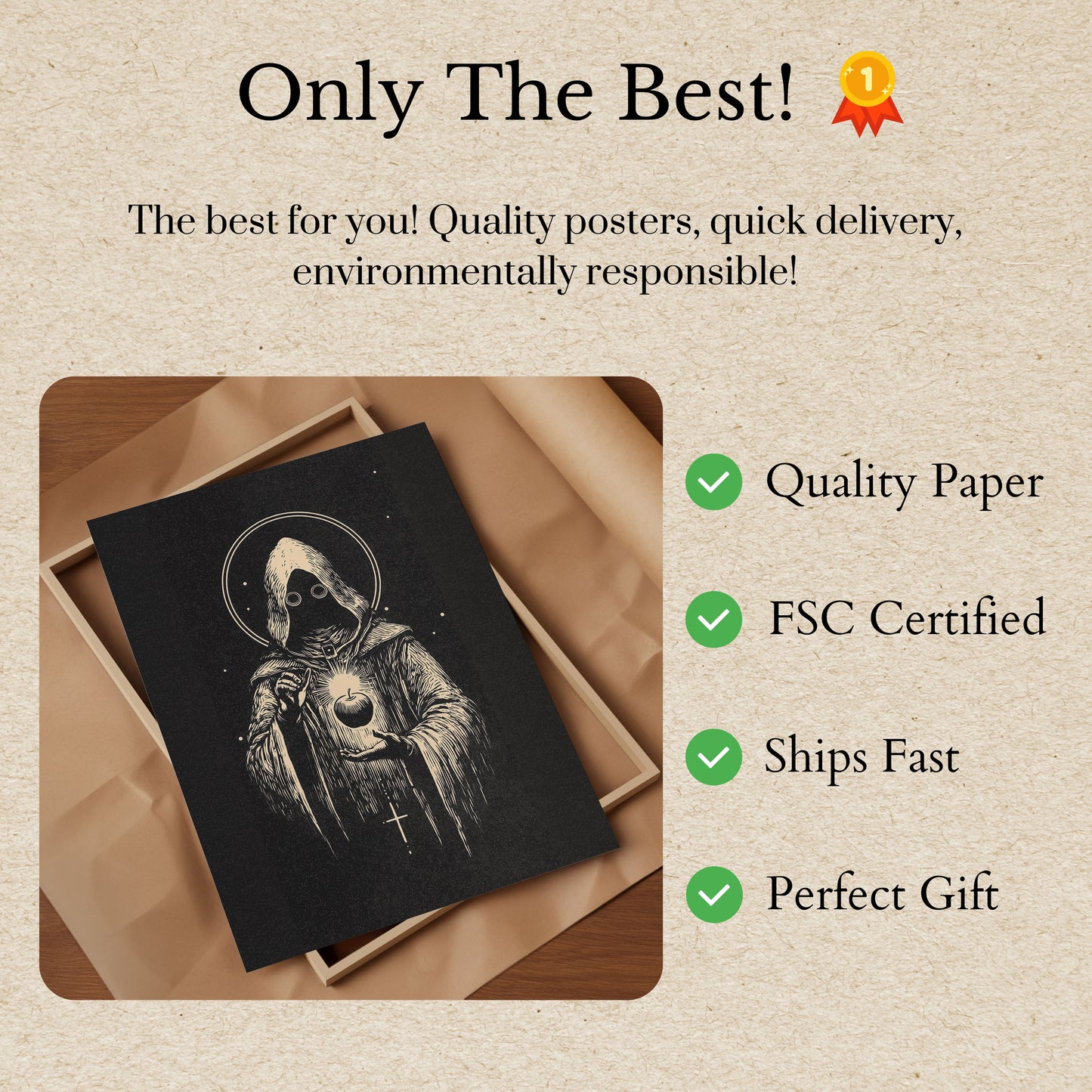 Mystical Hooded Saint Poster