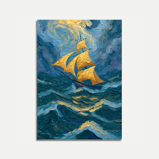 Guldsejl Oceanbølger Plakat