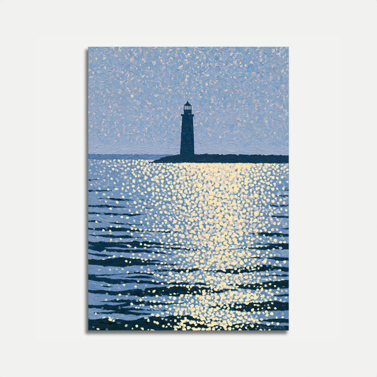 Lighthouse by Moonlight Poster