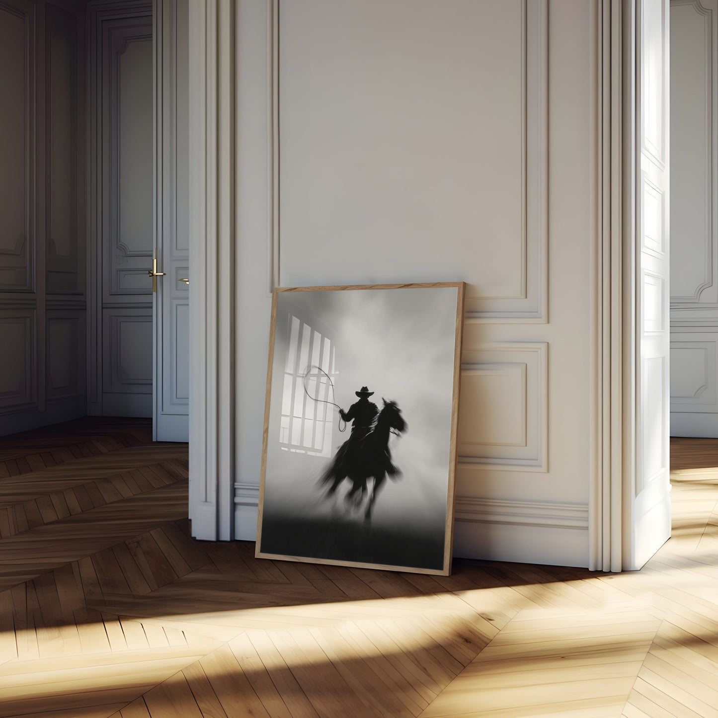 Lone Cowboy Riding Poster