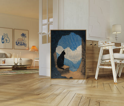 Kat stirrer på himlen plakat