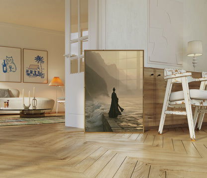 Zen Warrior Mountain Poster