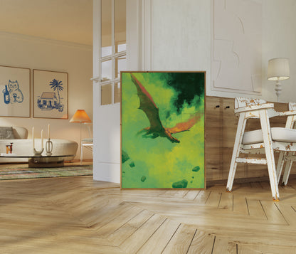 Flying Dragon in Clouds Poster