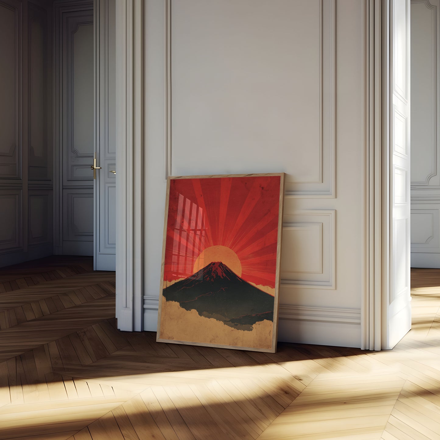 Mount Fuji Rising Sun Poster