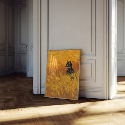 Tabby Cat in Golden Wheat Poster