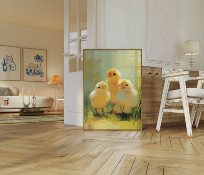 Tre Pulcini Carini Poster Primavera
