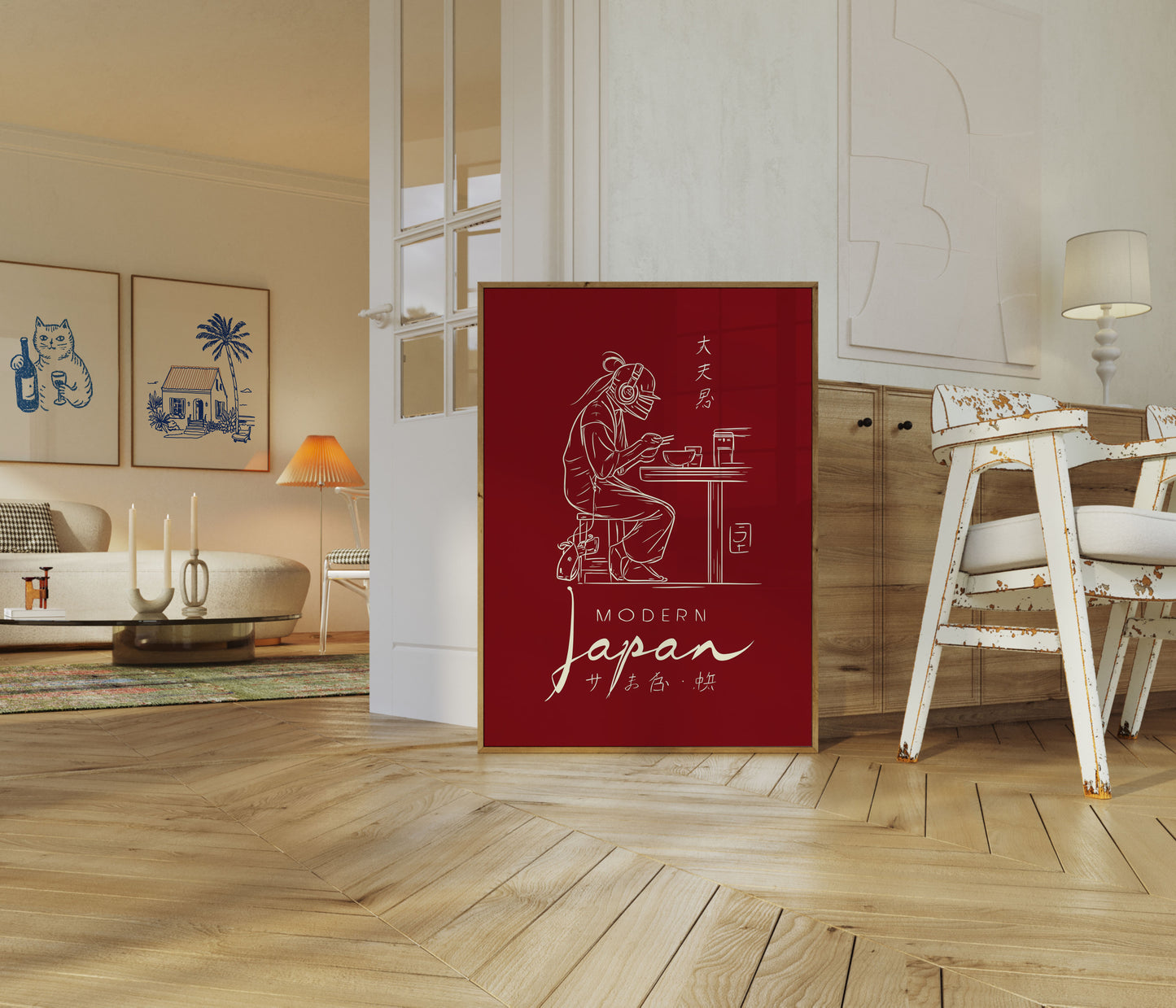 Moderne Japanse stedelijke Samurai-poster