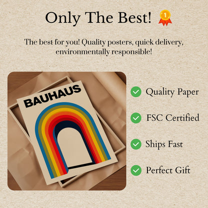 Bauhaus Geometric Arch Poster