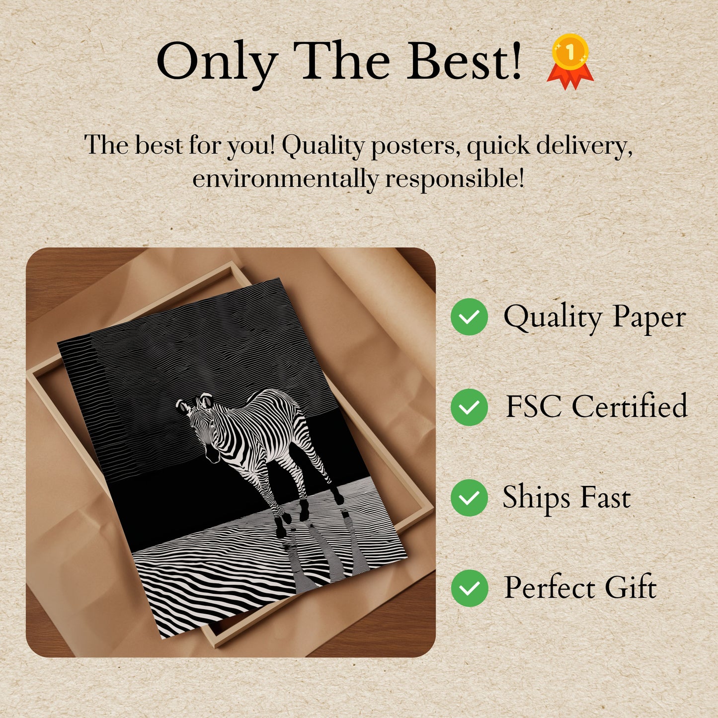 Optical Illusion Zebra Poster