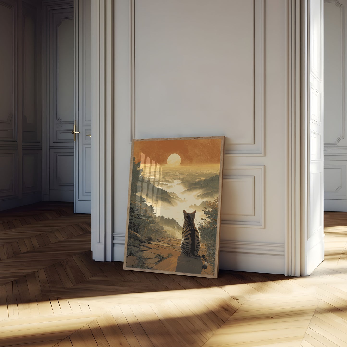 Tiger Watching the Golden Sunset Poster